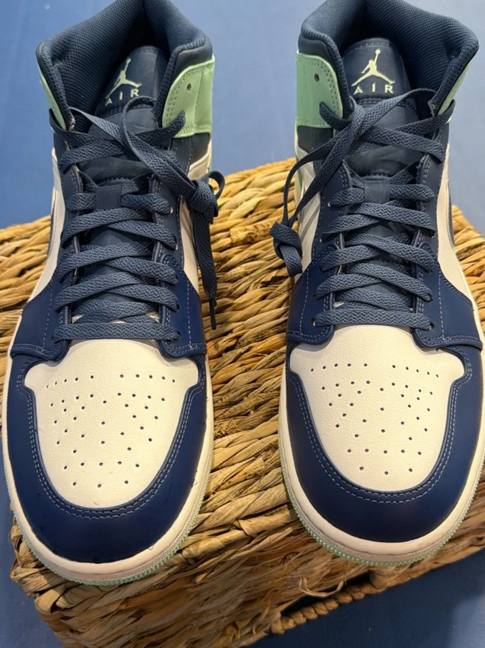 NEW Jordan High-Top Sneakers in Navy, White and Mint 14-NO BOX